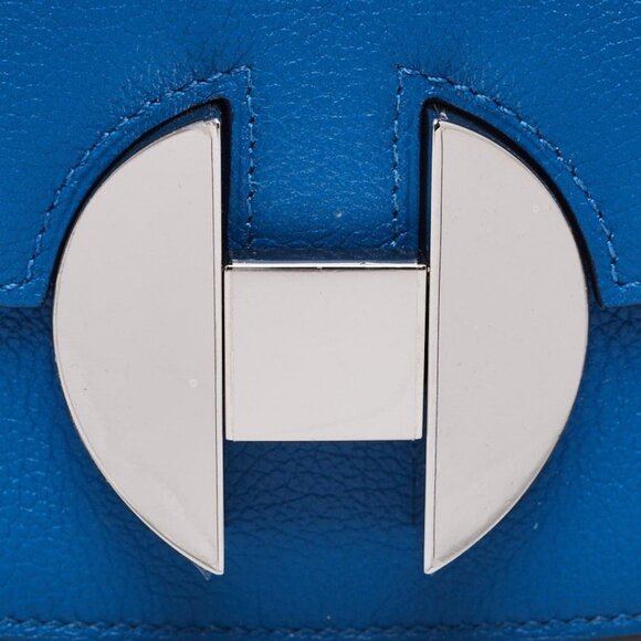 Hermes Bleu Zellige Evercolor Leather Palladium Plated 2002 Wallet - Picture 6 of 12